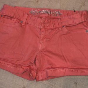 Express size 6 coral denim shorts